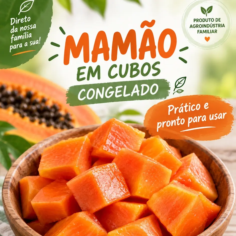 Mamão em Cubos congelado 500g
