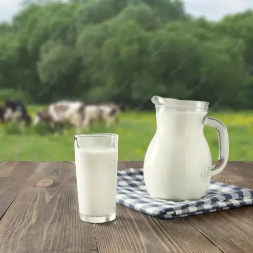 Leite fresco (vacas Jersey livres a pasto)